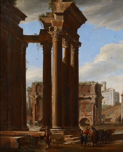 Uitzicht op het Forum Romanum, 1615 door V. and Cerquozzi, M. Codazzi